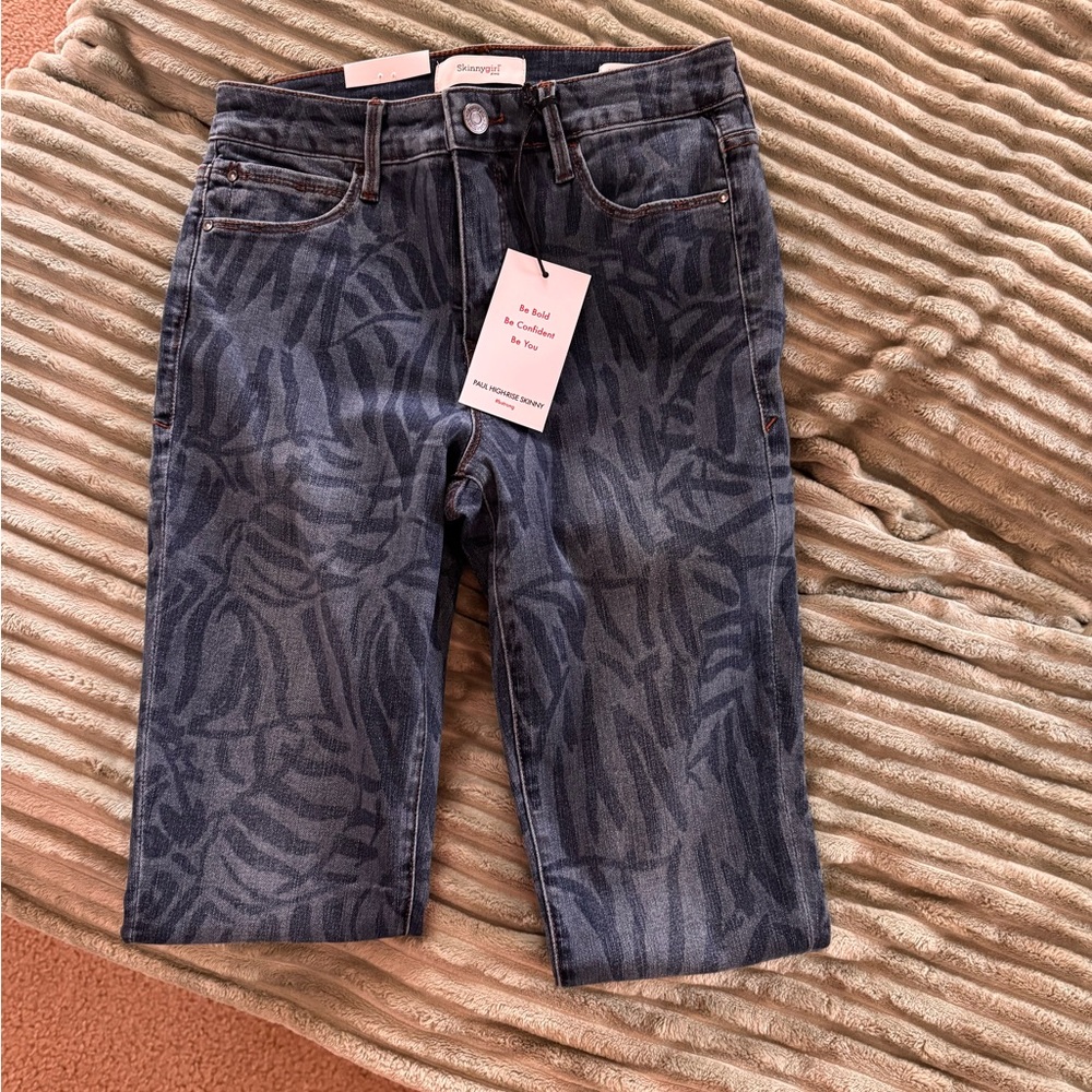 Skinny Girl Blue Patterned High-Rise Skinny Jeans